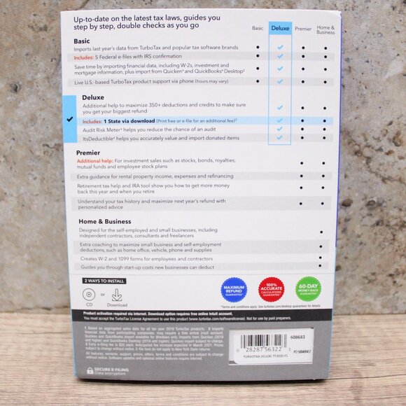 Intuit - TurboTax Deluxe Federal + E-File + State 2020 (1-User) Mac OS, Windows - Picture 2 of 5